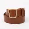 Charmcci 13210  New Fashion Belt Square Buckle Belt for woman No Pin metal Buckle PU Leather  Belt
