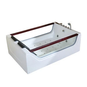 Cheap Price Luxury Rectangle Acrylic Freestanding Bathroom Tubs Whirlpool Massage Bathtub with 2 Seats