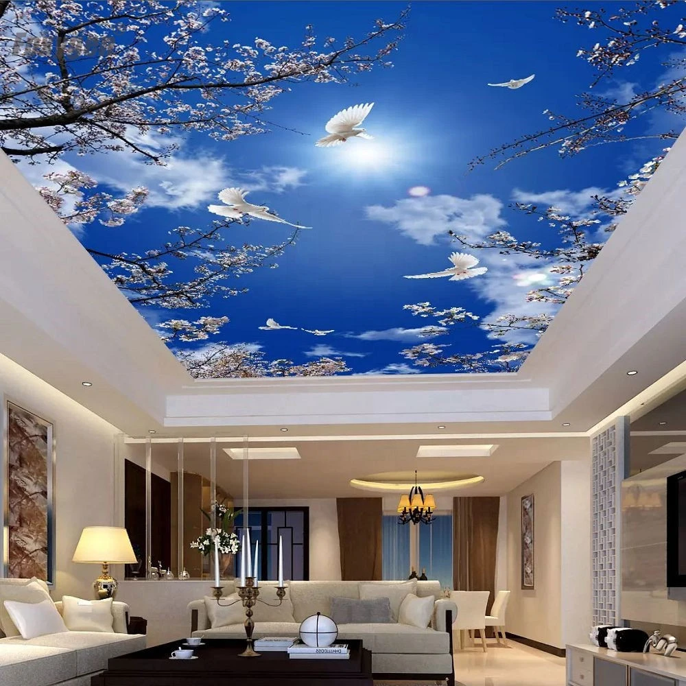 Cheap price Popular design In India market PVC stretch ceiling film false ceiling roof design