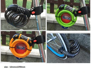 cheaper colorful bicycle gas motor bike lock cable lock with password