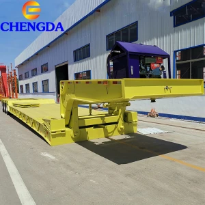 Chengda 4 Axle Lowboy Lowbed Low Bed Trailer Truck Semi Trailer