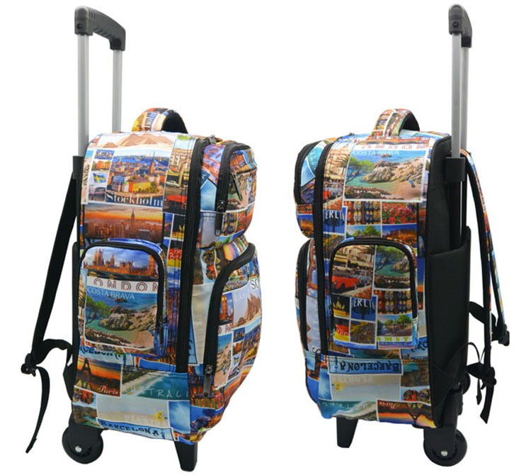 Children 30 Litre Cabin Luggage Easy Pull Trolley Backpack School Bag with Sublimation Printing