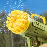 Childrens Colorful Lights 21 Hole Bubble Machine Gatling Gun Toys Shooting Summer Outdoor Electric Toys