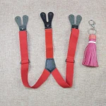 children's shoulder strap Imported rubber children's shoulder strap3Clip kids' pants suspenders non-slip elastic band Wholesale