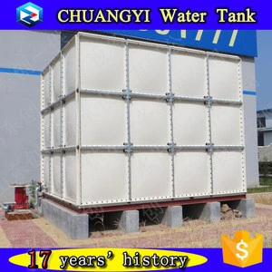 China 50000 liters square sectional potable GRP water storage tank price