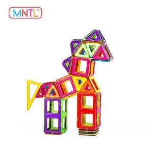 China Factory Supply 65Pcs Kids Magnetic Toys Plastic Building Blocks Toys Preschool 3D Magnetic Toys For Sale