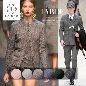 China factory zig-zag herringbone tweed wool cashmere coat flannel fabric for varsity jacket
