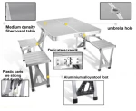 China Outdoor Portable Aluminum material Alloy Folding Table Outdoor 4 Person Picnic Party Dining Camping tables with 4 chairs