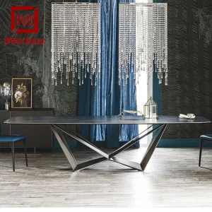 China supplier living room furniture metal legs sintered stone table top table