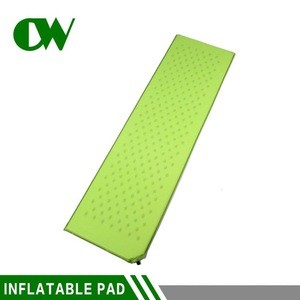 china wholesale online market green outdoor plaid inflatable sponge sleeping camping pad self inflating hiking mat