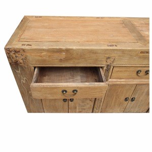 Chinese Antique Reclaimed Wood Kitchen Sideboard Recycled Wood Polished Natural Furniture