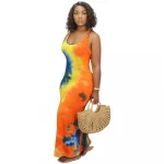 cl-kh1352 2021 summer new womens wear hot selling fashion tie-dye large size  dress