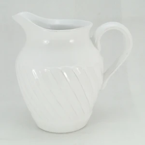 Classic White  Ceramic Jug flower Vase  /Indoor Vase for flowers