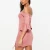 Import Clothing Manufacturer Women Sexy Off The Shoulder Flare Sleeve Pink Suede Mini Cocktail Party Dress from China