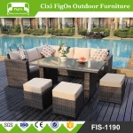 Cloud Mountain 9 Seater Outdoor Patio Wicker Rattan Corner Garden Sofa and Dining Set Furniture