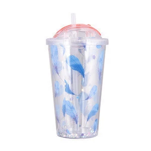 Cocktail Shaker Logo Double Wall 16oz Plastic Flip Cup BPA free Wholesale Custom Drinkware