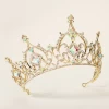 Color Rhinestone Gold Tiara Halloween Cosplay Designer Crown Wedding Party Hair Accessories