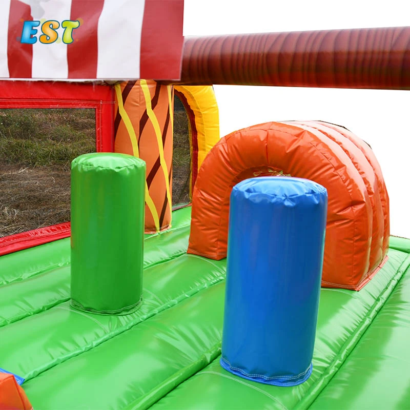 Commercial Pirate Playground Jumping Slide Bouncer Combo Inflatable Bouncy Castle