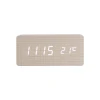Concise Design Student Table Desk Decoration Fashion Display Temperature Clocks Time Electric Wooden Box Alarm Clock