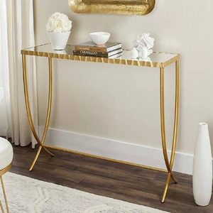 console table gold legs With glass top