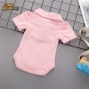 Custom 1 year old baby clothing polo collar plain color bulk baby rompers for kids