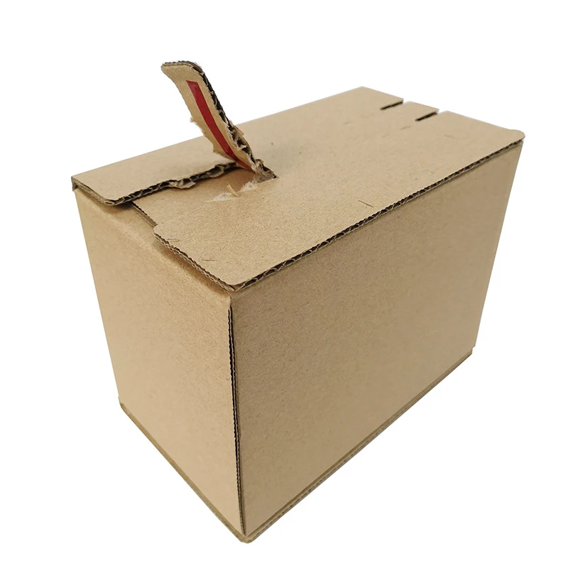 Custom corrugated paper self sealing zipper tear strip box Easy Tear Express Packaging Box