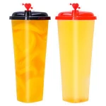 Custom disposable heart-shaped milk tea juice cold drink cup smoothie bubble tea cup