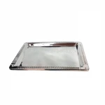 Custom double wall stainless steel metal stamping deep drawing rectangle bar serving tray