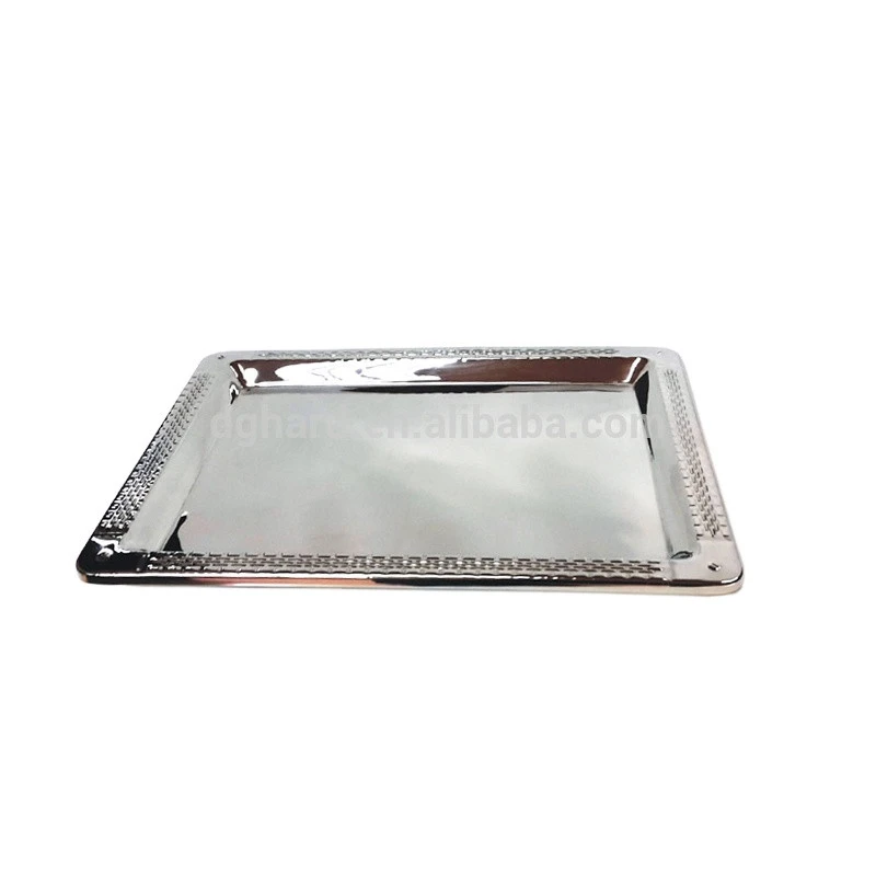 Custom double wall stainless steel metal stamping deep drawing rectangle bar serving tray