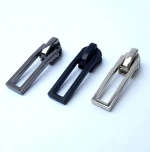 Custom Engraved Logo Metal Brand Zipper Pull Charms, Custom Made Colorful Bag Metal Zipper Slider Puller For Handbag Garment