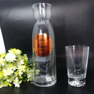 custom etched decorative glass drinkware water wine carafe set