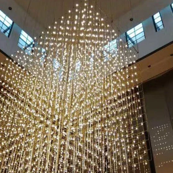 Custom glass k9 crystal art deco hotel lobby large project Indoor chandelier pendant lamp