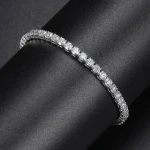 Custom Hip Hop 2mm 3mm 4mm VVS moissanite diamond tennis bracelet chain 925 sterling silver