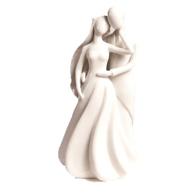 custom home decor ceramic wedding cake topper Funny anniversary wedding porcelain couple toppers figurines