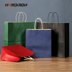 Custom kraft bag takeaway food packaging paper bag with handle clothes carry bag