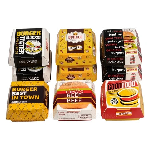 Buy Custom Logo Fast Food Takeaway French Fries Burger Packaging Box ...