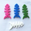 Custom manufacturer fish bone silicone cable winder for earphone