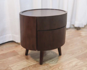 Custom Modern Bedroom Furniture brown floating solid wood nightstand Storage Drawer Bedside table