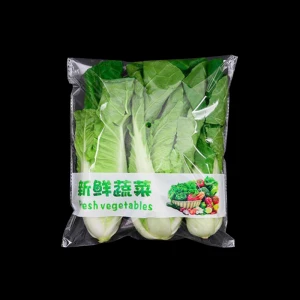 Custom OEM Printing Clear Self Adhesive Bag Vegetable Packaging OPP Plastic Lettuce Salad Packaging Bag