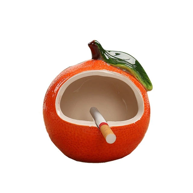 custom orange cigarette ashtray handmade ceramic fruit shaped mini home decor cigar ashtray