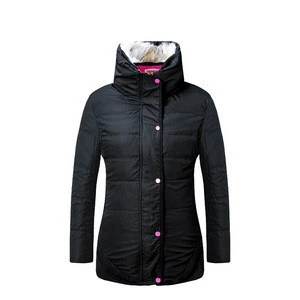 Custom Outdoor Button Up Winter Windproof Classical  Women Jacket With Fur Collar In Stock