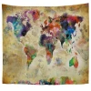 Custom print vintage world map tapestry for wall hanging