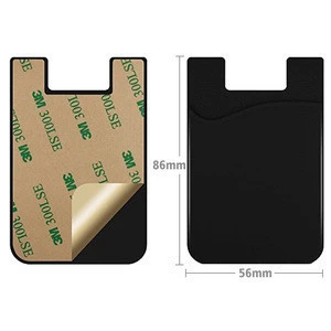 Custom promotion item 3m sticker smart wallet mobile silicone card holder for cell phone