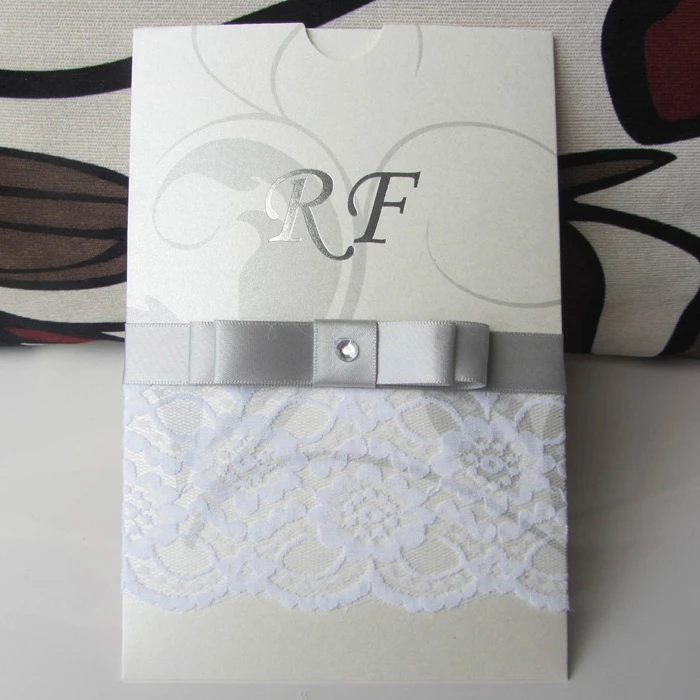 Customized design Elegant Lace wedding invitation card