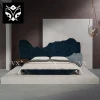 Customized Modern Luxury King Size Bed Wide Headboard Velvet Fabric Bedroom Bed Set Design Luxury King Bed