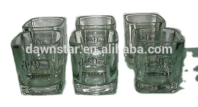Customized whiskey shot glasses square