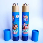 Customized Wooden colored pencil set in paper box for promotion