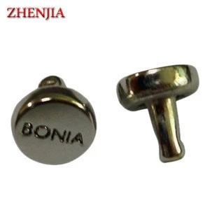 customized zinc alloy metal logo rivet for leather