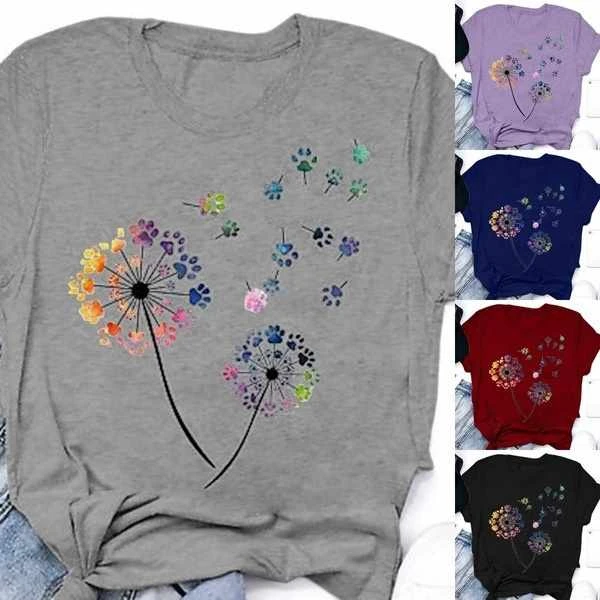 Dandelion Puzzle Autism Awareness Ladies T-Shirt Cotton S-3Xl Sport Grey Harajuku Hip Hop Tee Shirt