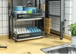 Dish Dry Rack Kitchen Wall Mounted Floding Shelf Kitchen Storage Rack Organizer Shelves Metal for Utensils